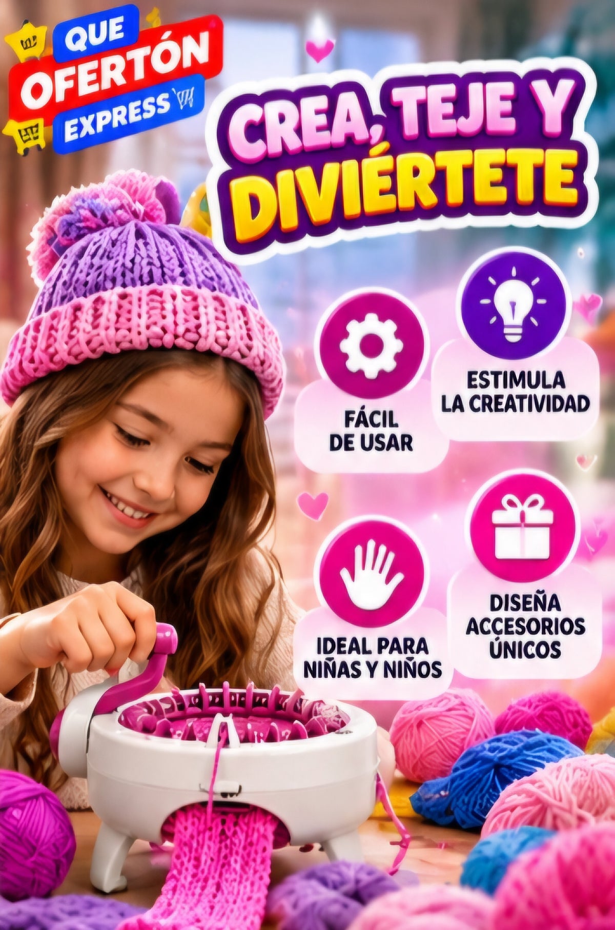 🧶 MÁQUINA DE TEJER A MANO DIY