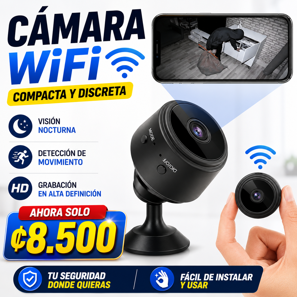 ⚡️PROMOCION DE LANZAMIENTO🚨 - MINI CAMARA VIGILANCIA ESPIA