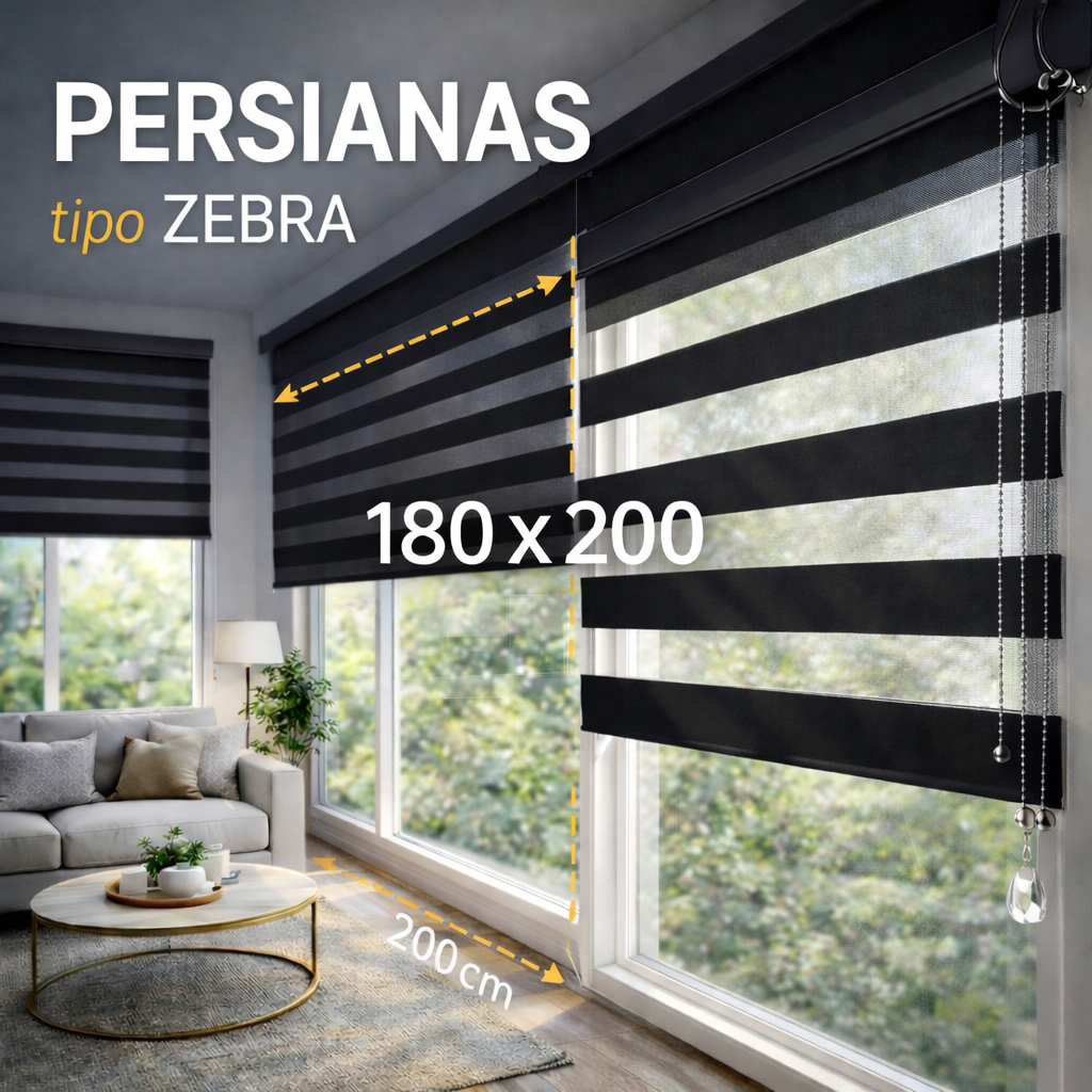 PERSIANAS TIPO ZEBRA 🦓 180x200