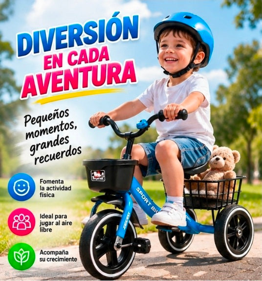 🚲✨ TRICICLO INFANTIL CON CANASTA ✨🚲