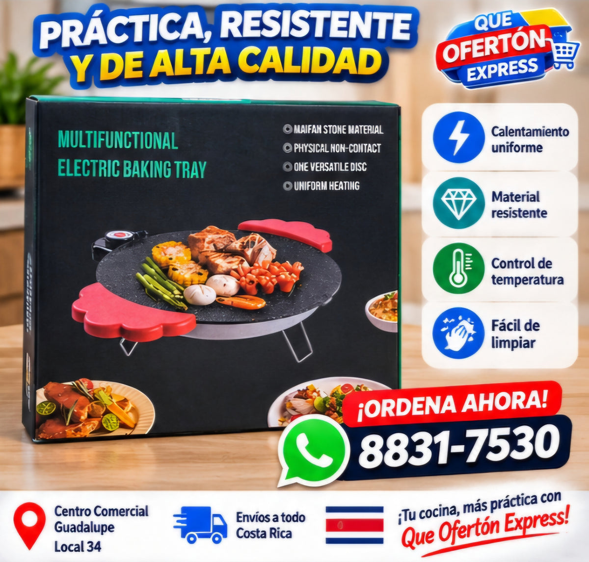 Sartén parrilla antiadherente plancha redonda coreana sin humo