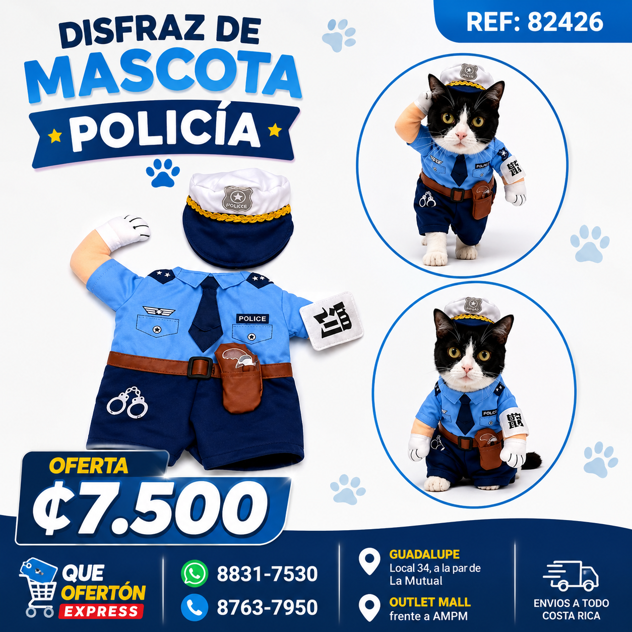 👮🐾 Disfraz de Mascota Policía