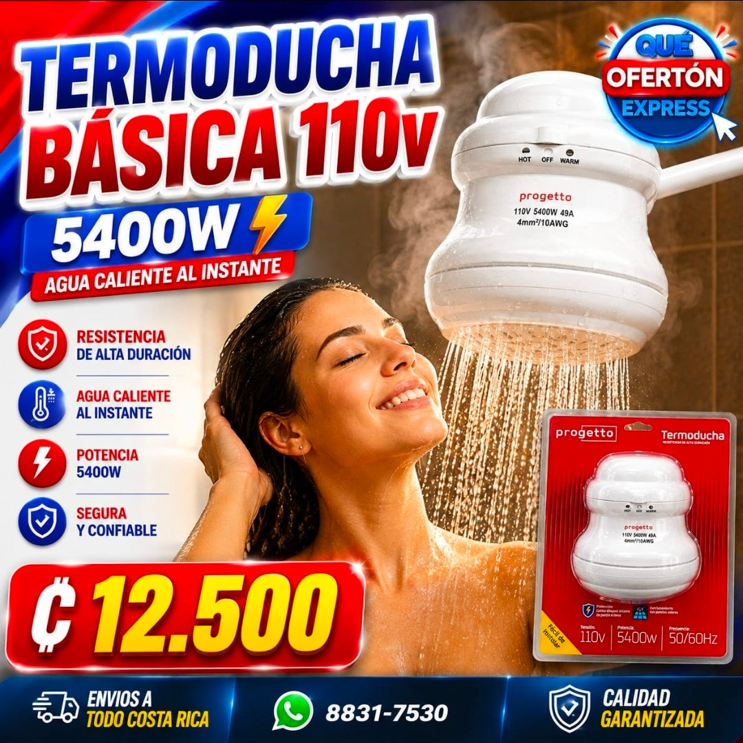 Termoducha Eléctrica calienta el agua al instante