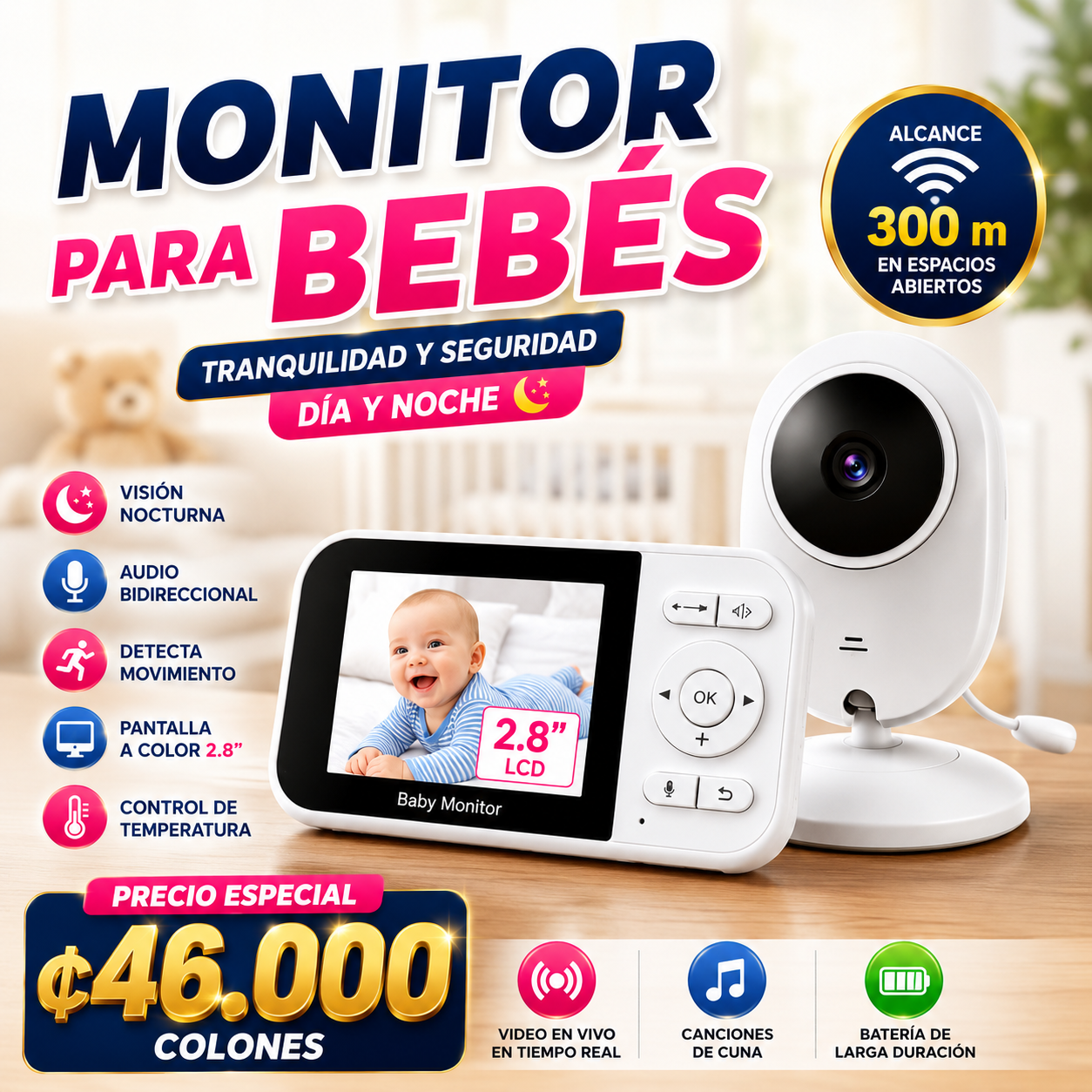👶📹 Monitor para Bebés con Cámara y Pantalla LCD 💤💖