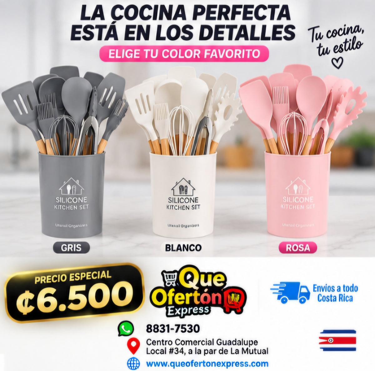 🍳 SET DE UTENSILIOS DE COCINA EN SILICONA