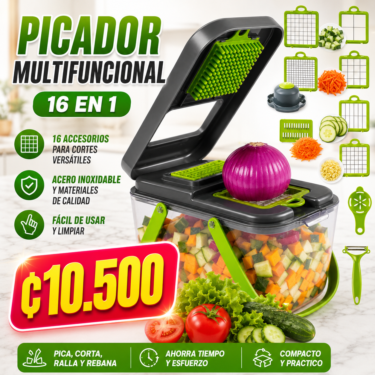 Cortador de verduras multifuncional 22 en 1 + ENVIO GRATIS