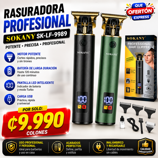 ✂️🔥 ¡RASURADORA PROFESIONAL SOKANY SK-LF-9989! 🔥✂️