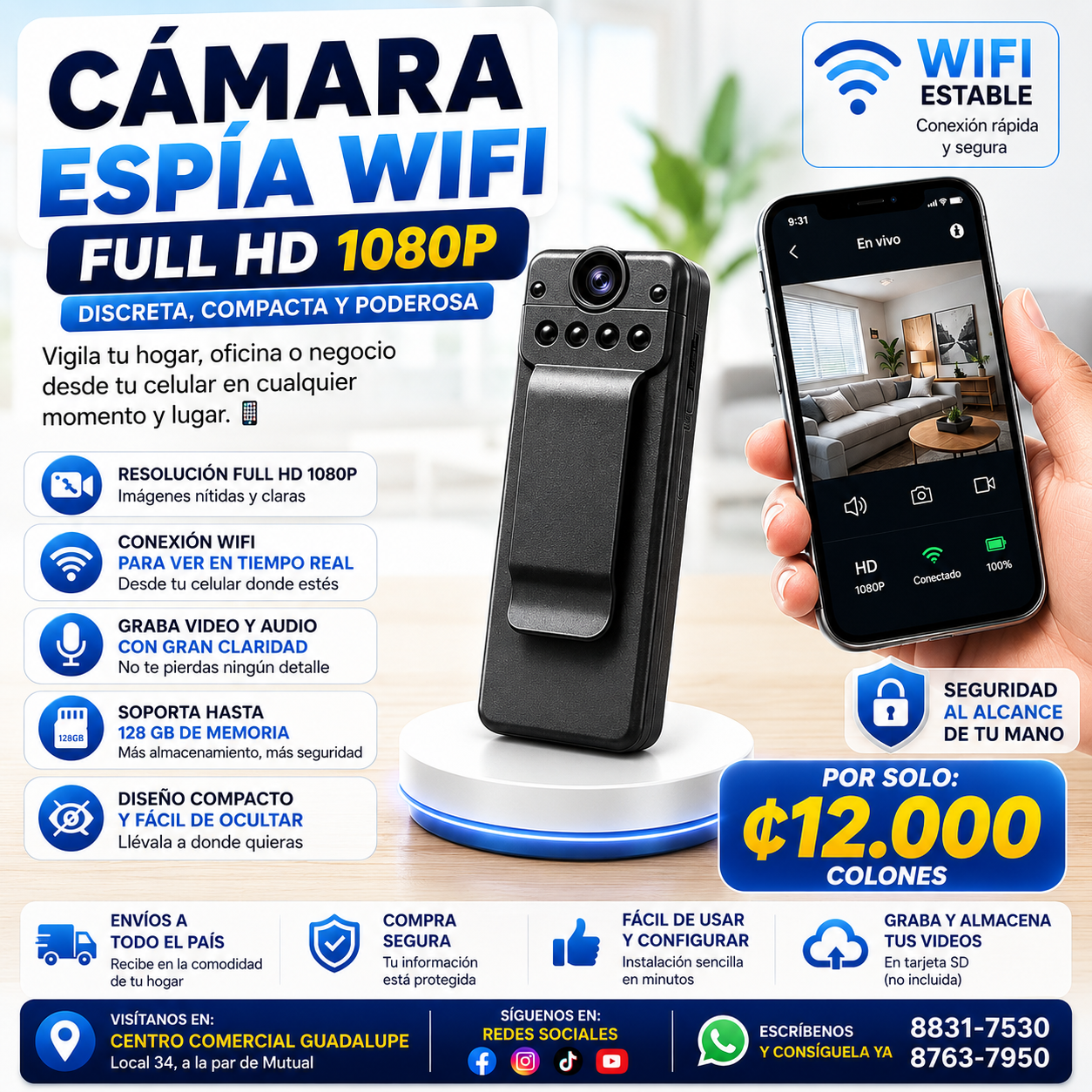 CÁMARA ESPÍA WIFI FULL HD 1080P