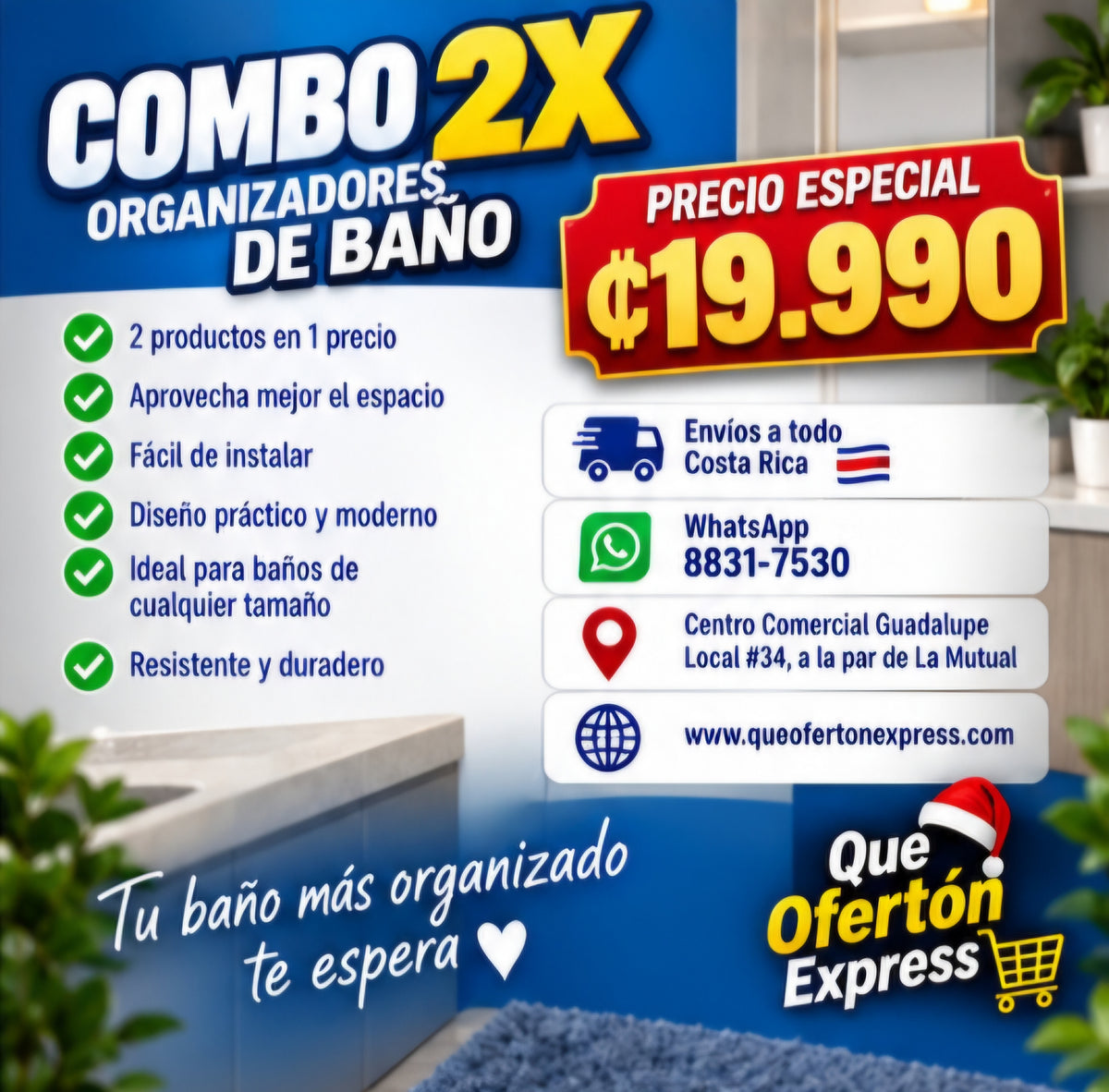 🚿✨ COMBO 2X ORGANIZADORES DE BAÑO ✨🚿