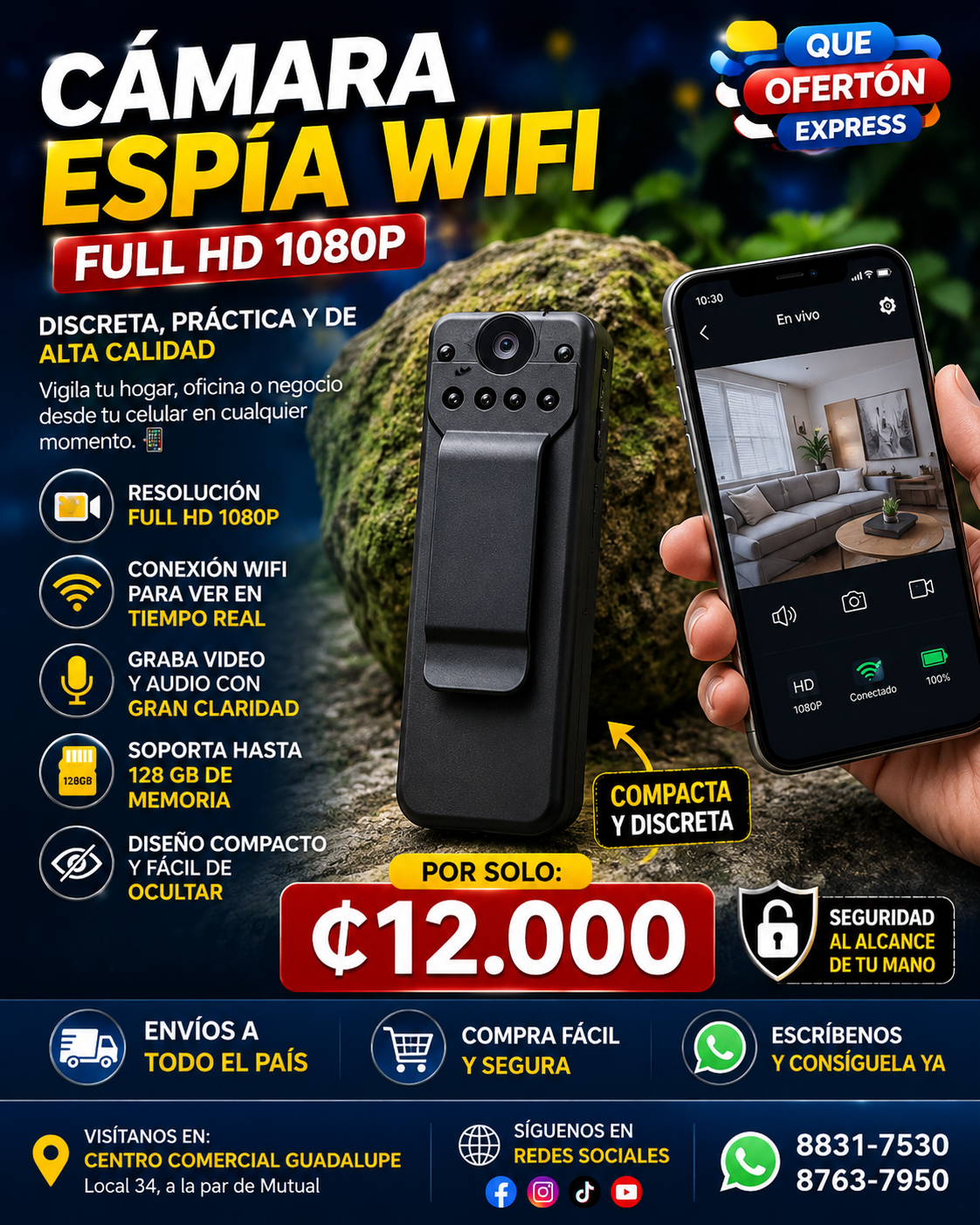 CÁMARA ESPÍA WIFI FULL HD 1080P
