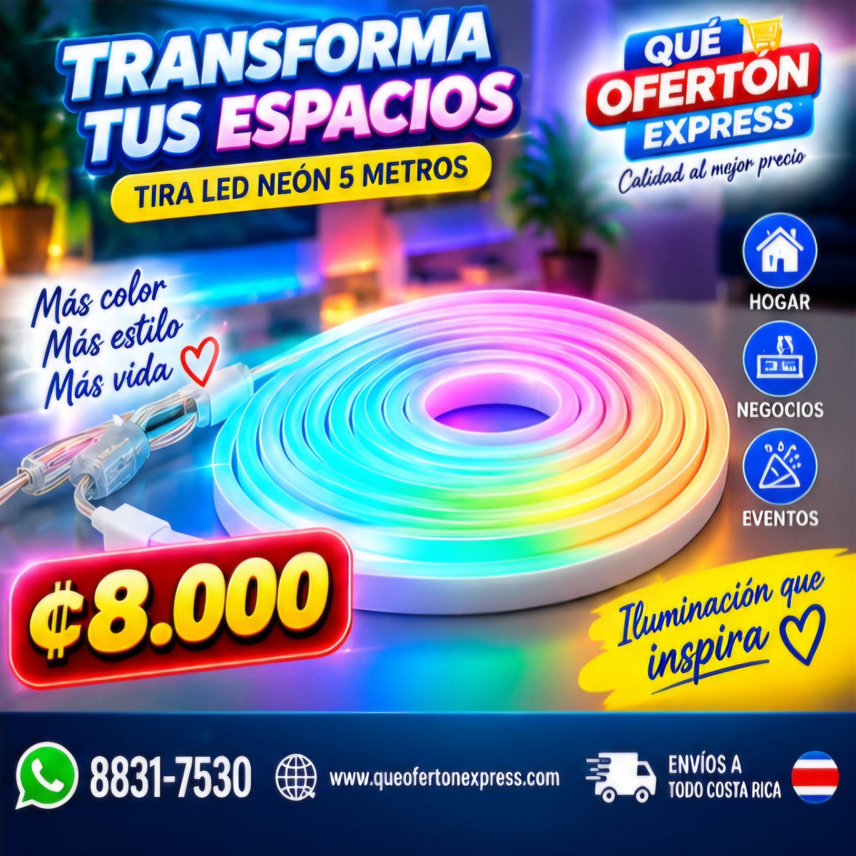 🌈 TIRA LED NEÓN INTELIGENTE 5 METROS 🌈