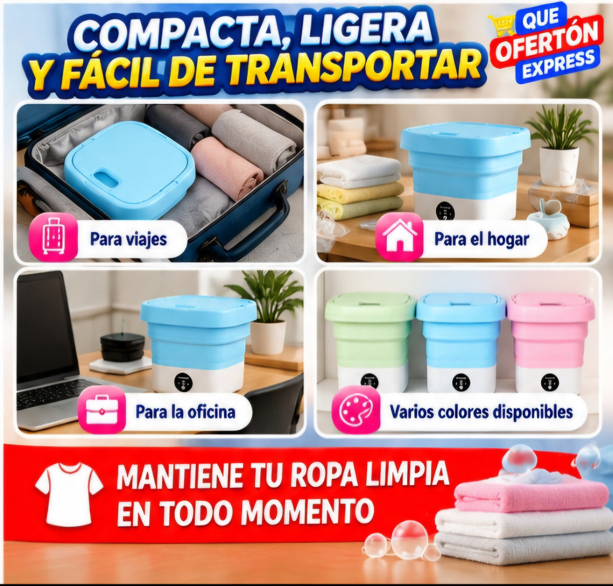 Mini Lavadora portátil Speed Clean 8L