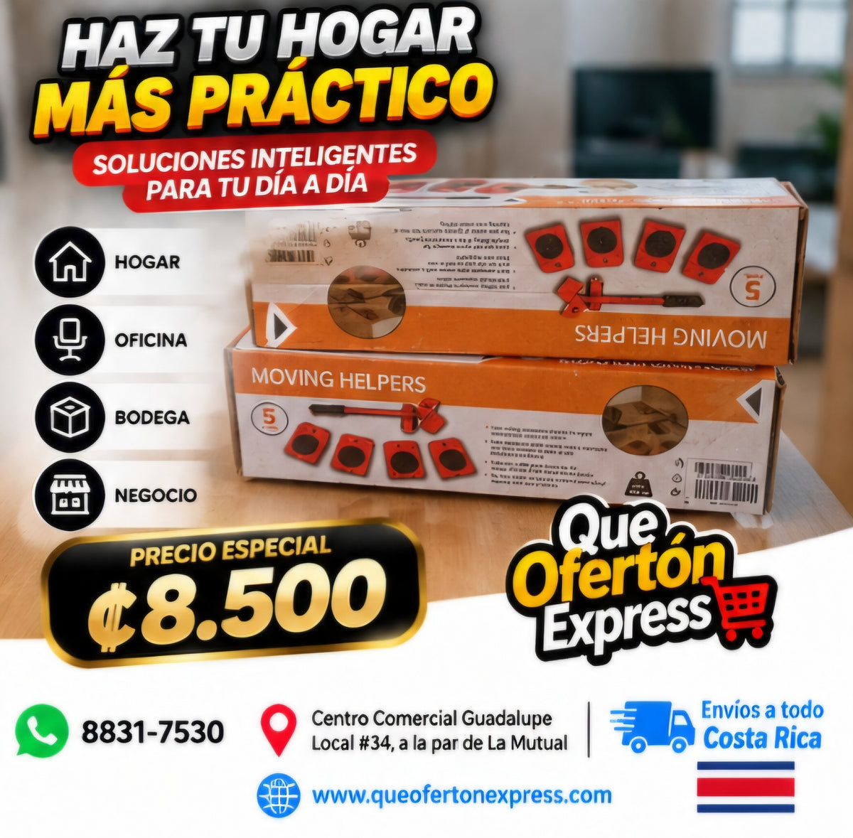 🛋️ SET PARA MOVER MUEBLES – 5 PIEZAS