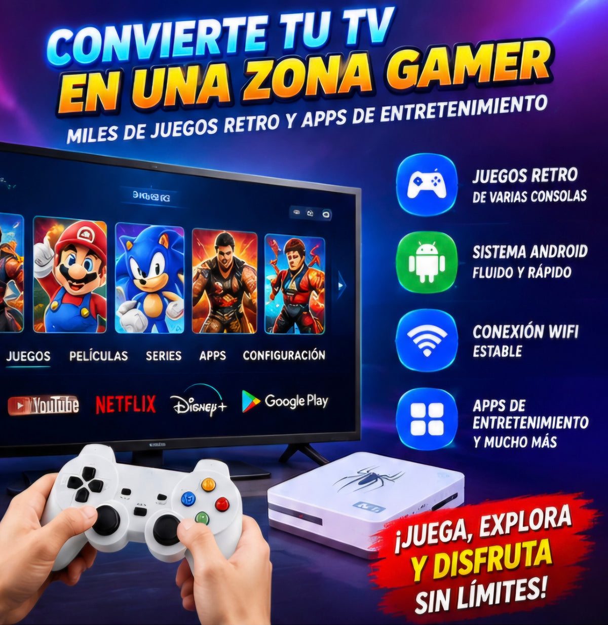 🎮 CONSOLA ANDROID GAME TV BOX G7 – ENTRETENIMIENTO TODO EN UNO