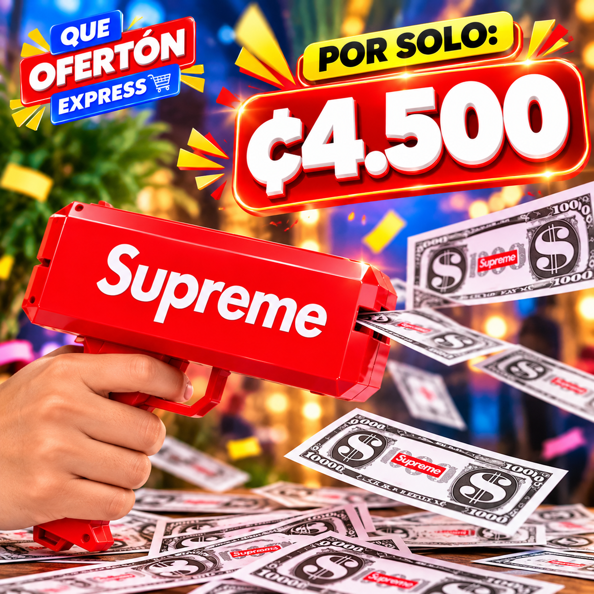 💸 PISTOLA LANZADORA DE BILLETES – CASH CANNON