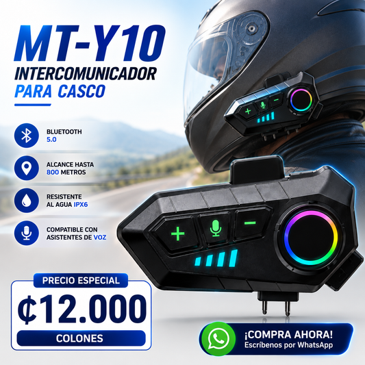 🏍️🎧 Intercomunicador MT-Y10 para Casco 🎧🏍️
