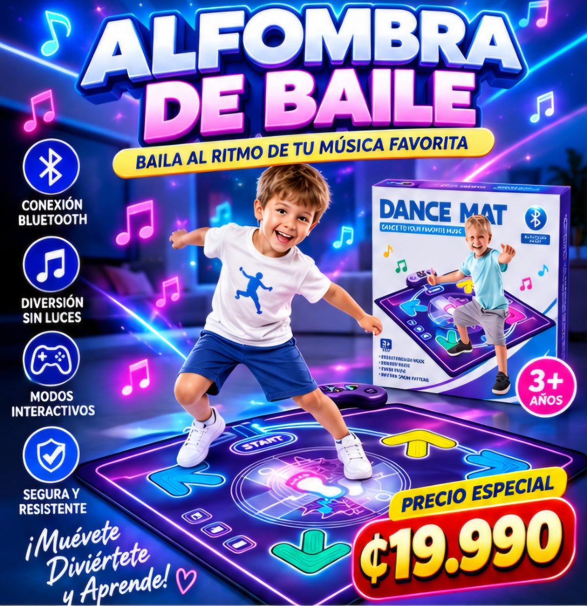 💃 ALFOMBRA DE BAILE INTERACTIVA CON BLUETOOTH 🎶