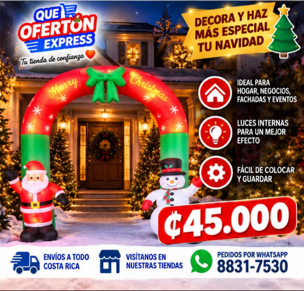 🎄 ARCO INFLABLE NAVIDEÑO GIGANTE 🎅⛄