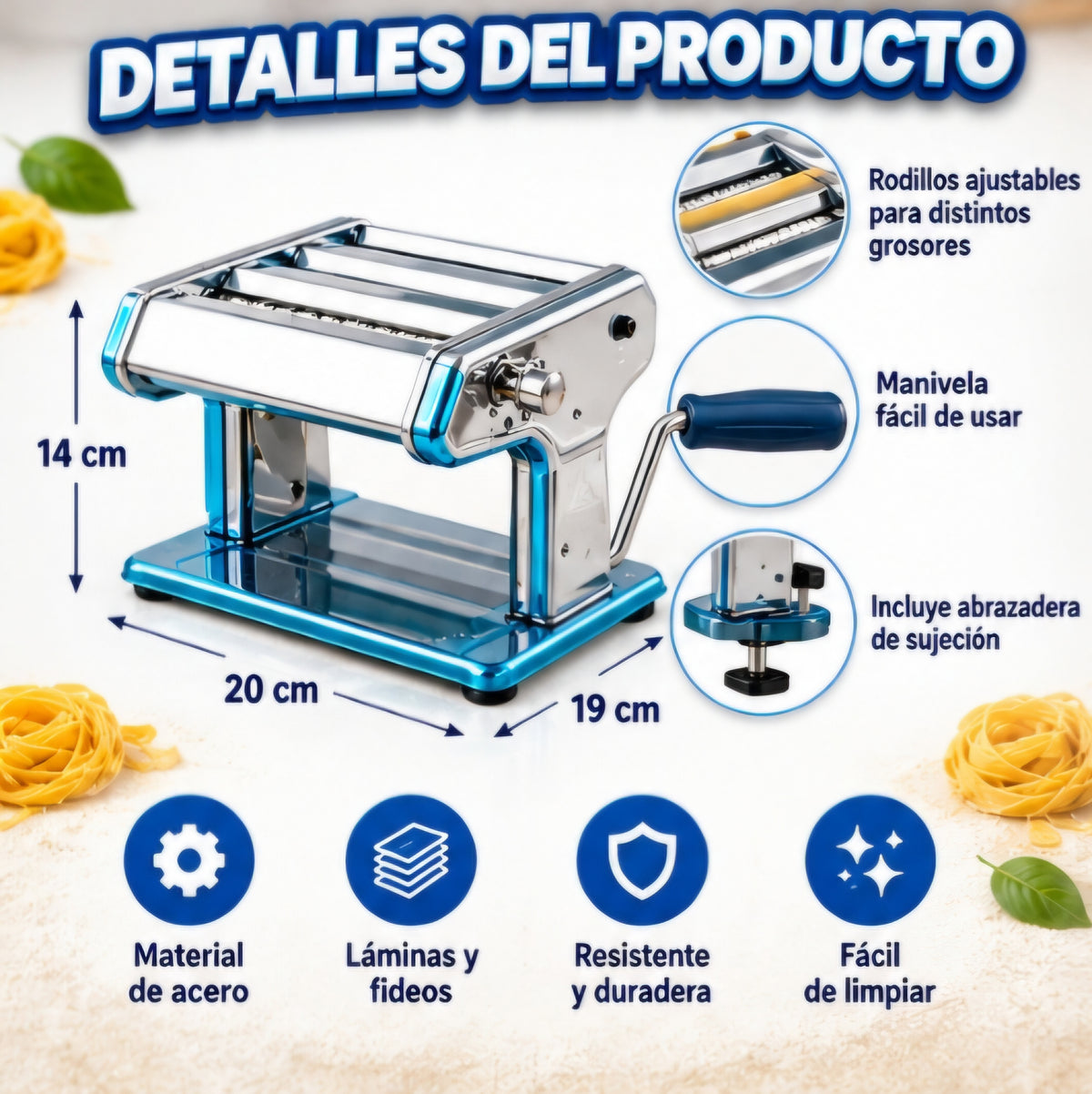 🍝✨ MÁQUINA MANUAL PARA PASTA