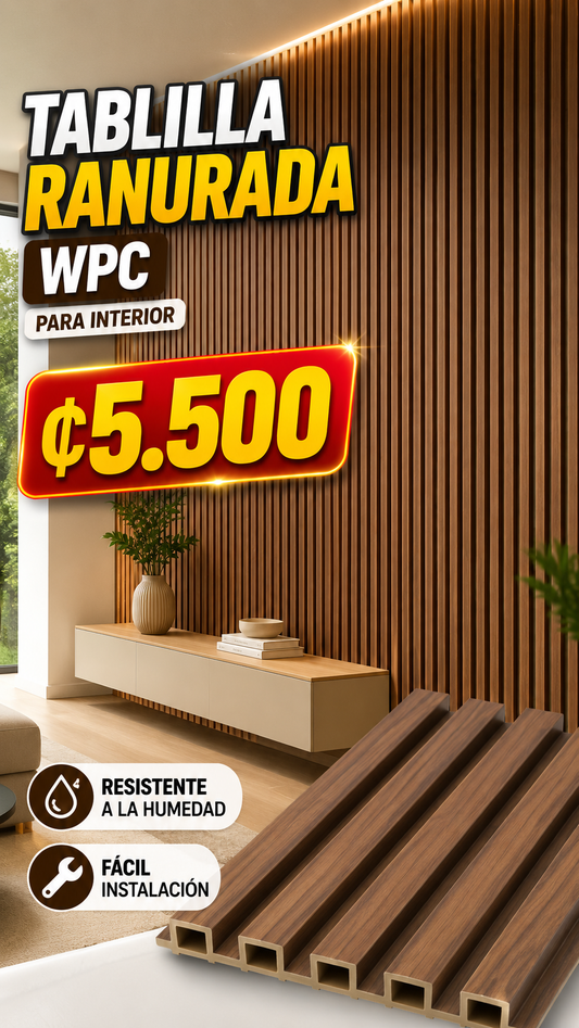 🔥 Tablilla Ranurada WPC para Interior