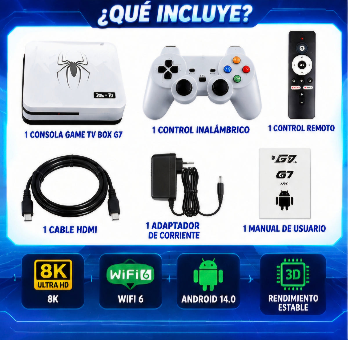 🎮 CONSOLA ANDROID GAME TV BOX G7 – ENTRETENIMIENTO TODO EN UNO