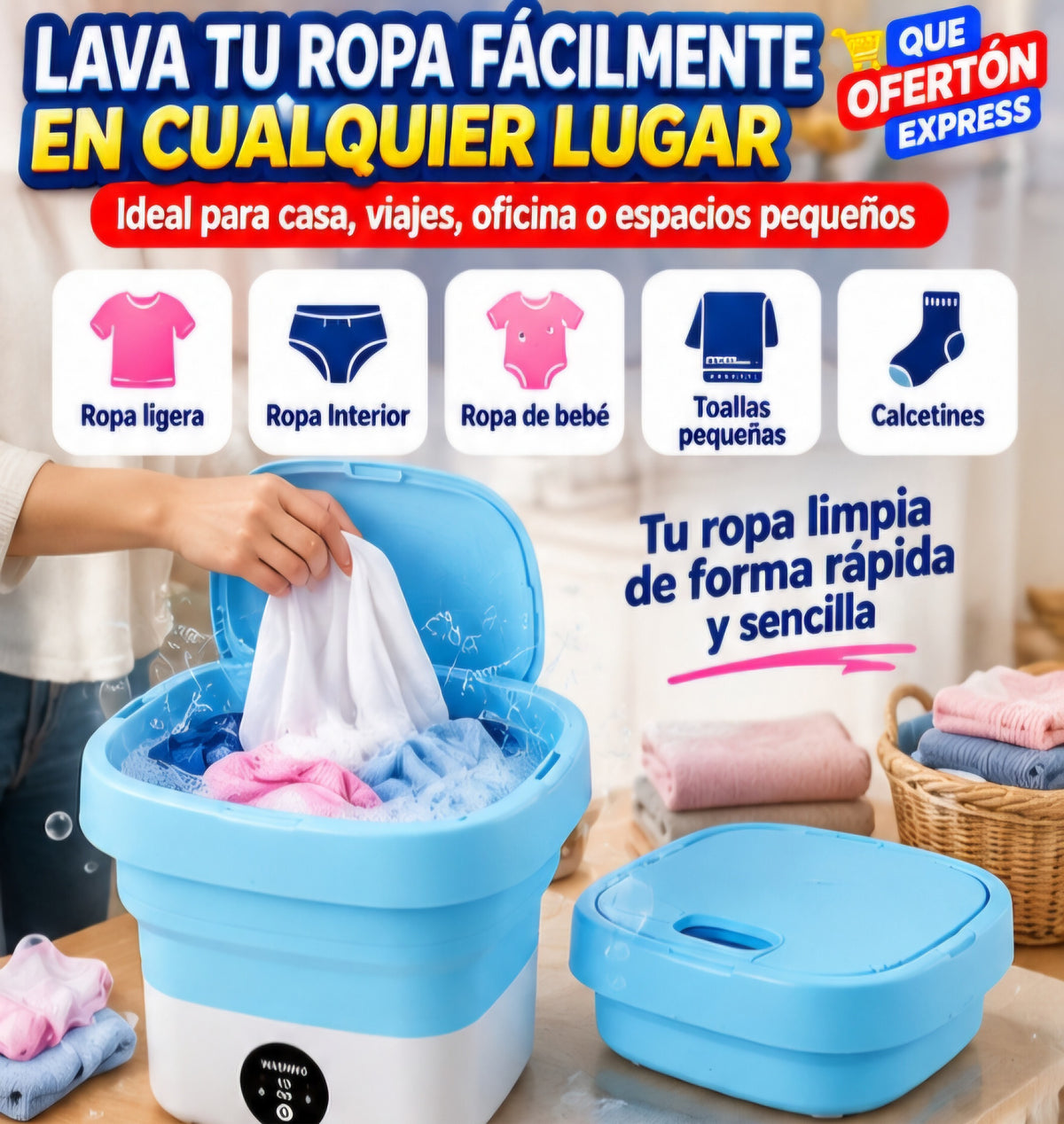 Mini Lavadora portátil Speed Clean 8L