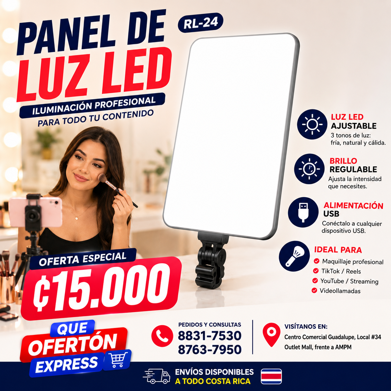 📸 PANEL DE LUZ LED RL-24 💡