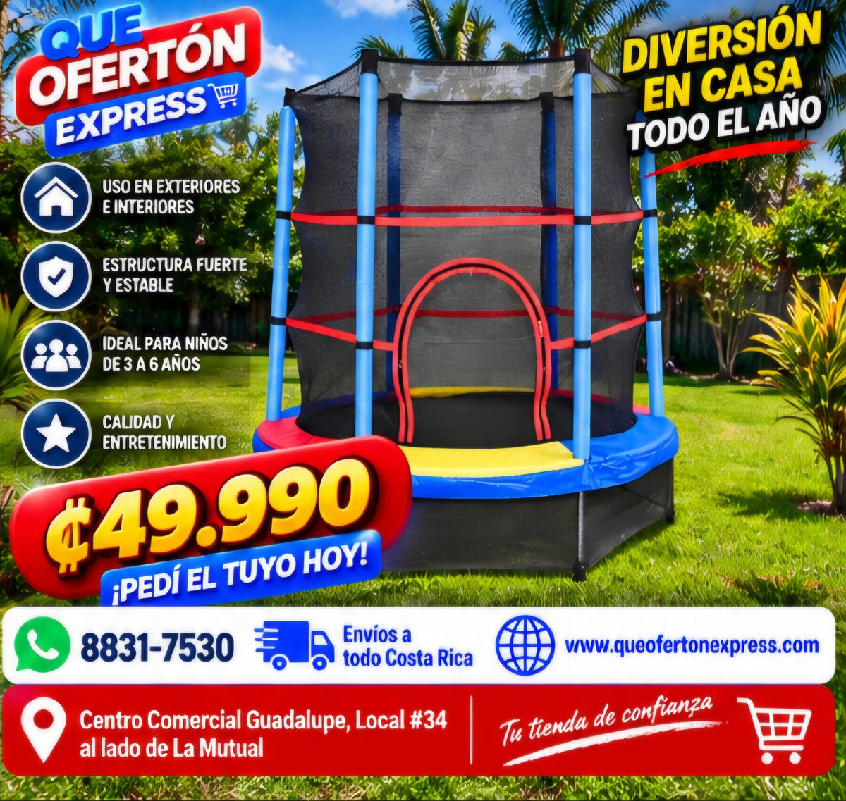 🎉 TRAMPOLÍN ATHLETIC WORKS 4.5 PIES