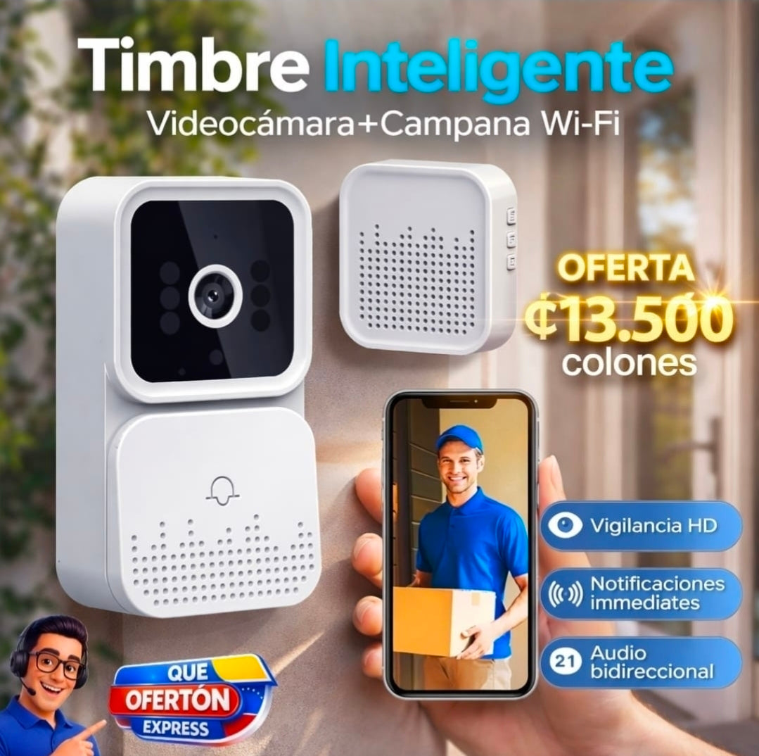 Timbre Inteligente con Videocámara + Campana WiFi