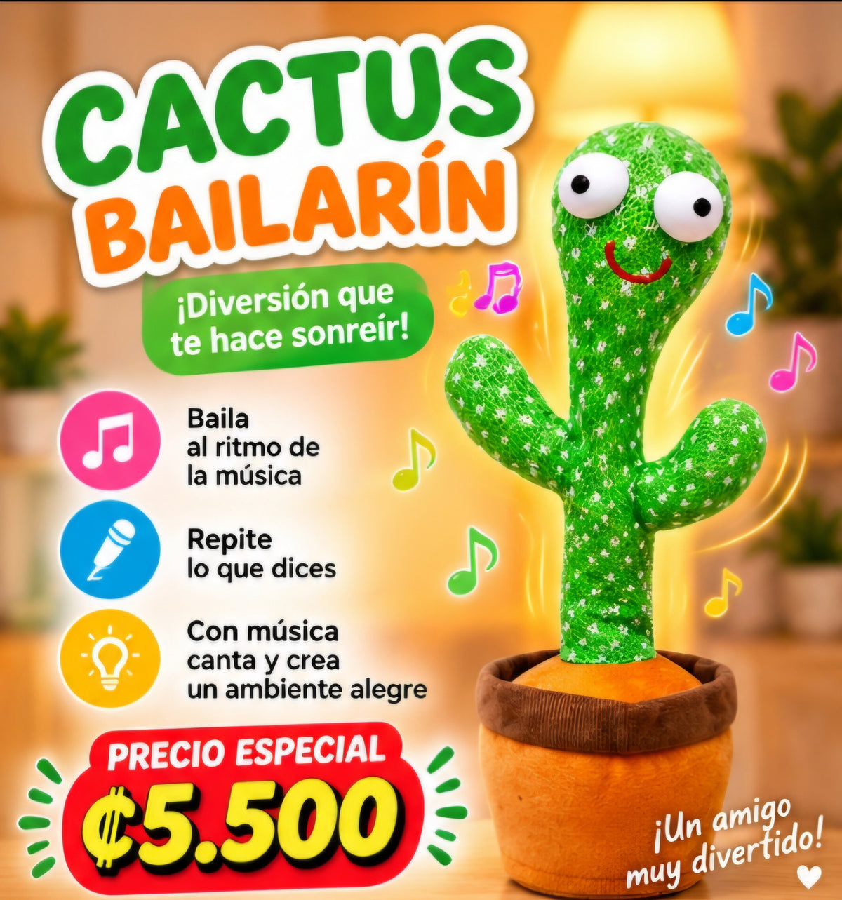 🌵 CACTUS BAILARÍN INTERACTIVO 🎶