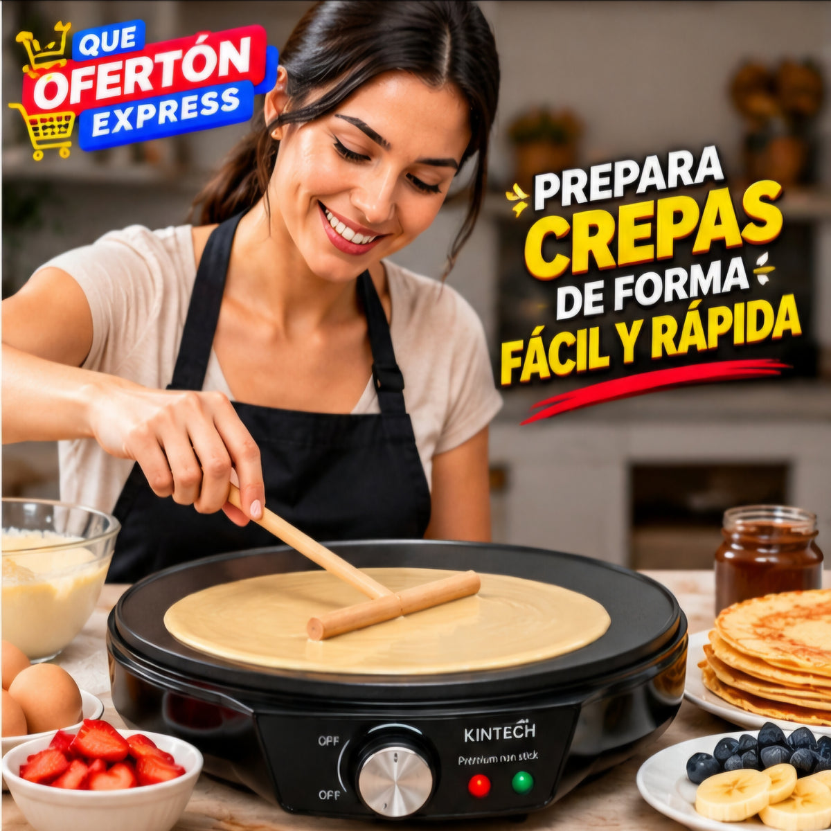 🥞✨ SARTÉN ELÉCTRICO PARA CREPAS KINTECH