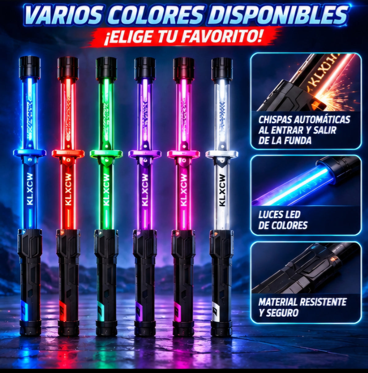 ⚔️ ESPADA LUMINOSA CON CHISPAS AUTOMÁTICAS