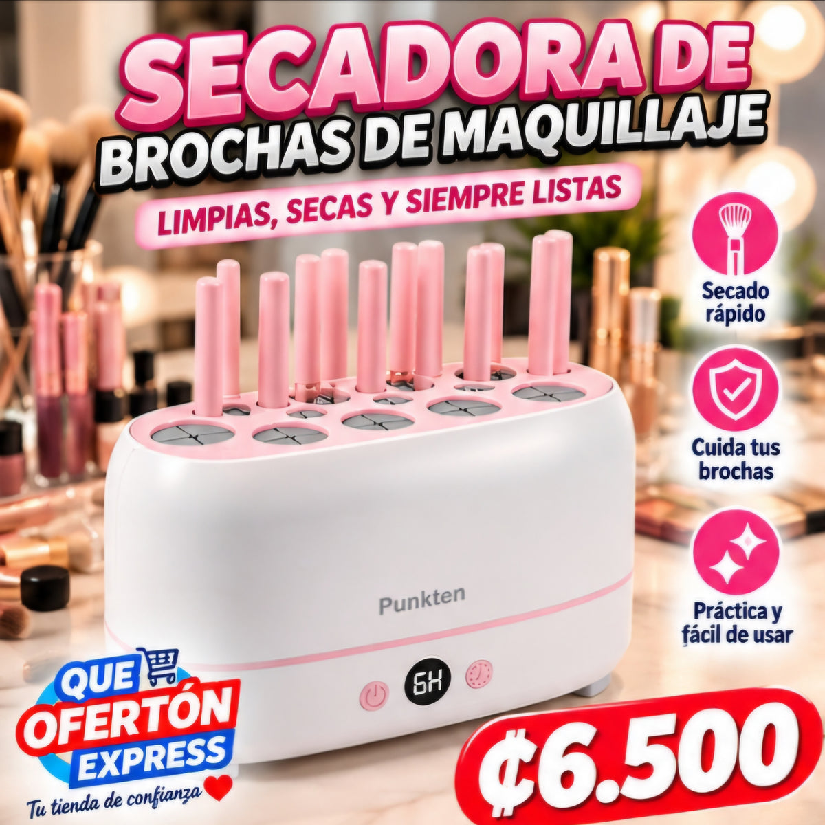 💄 SECADORA DE BROCHAS DE MAQUILLAJE ✨