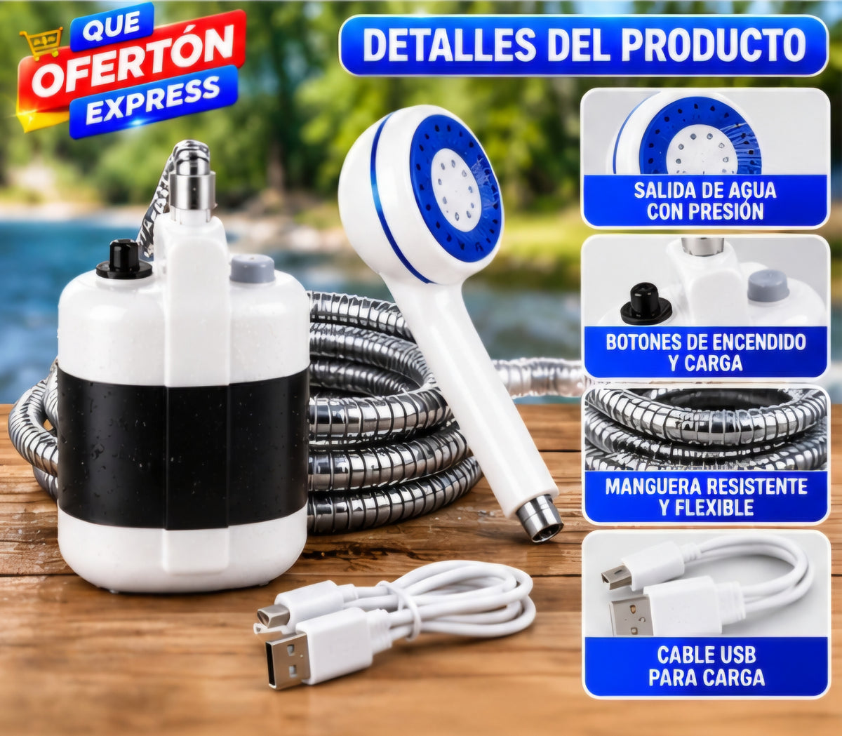DUCHA PORTATIL RECARGABLE