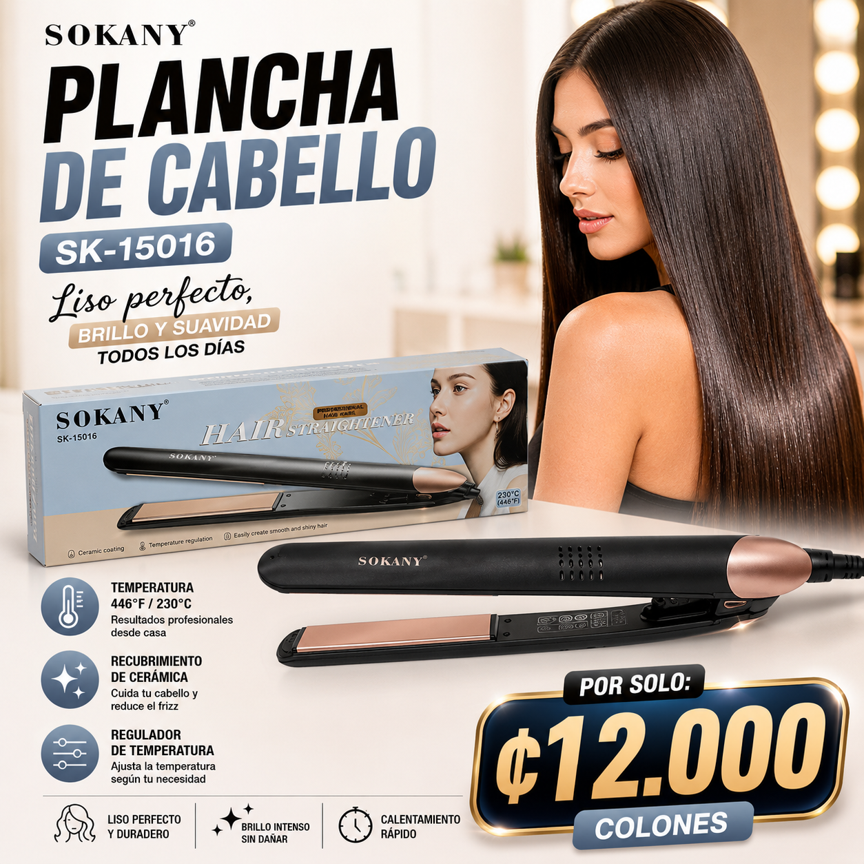 💇‍♀️ Plancha de Cabello Sokany SK-15016 🔥