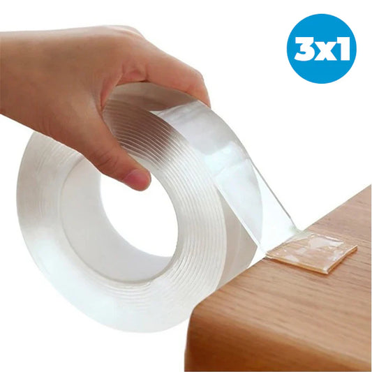 PROMO 3x1 – NanoFix™ Cinta Doble Faz Lavable y Reutilizable
