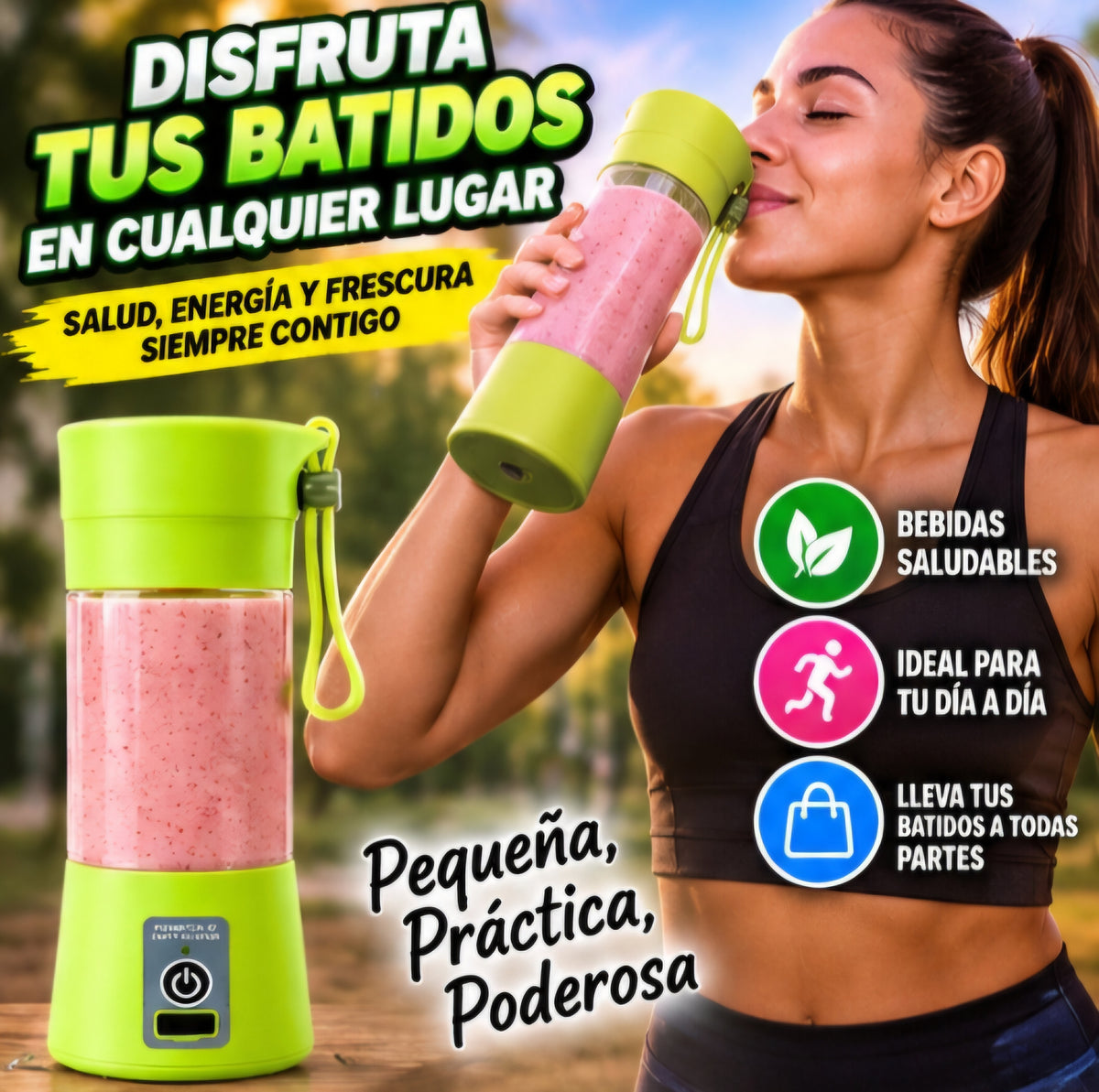 🥤 LICUADORA PORTÁTIL RECARGABLE 380 ML