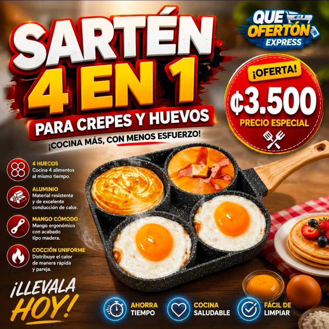 🍳🔥 SARTÉN 4 EN 1 PARA CREPES Y HUEVOS 🔥🍳