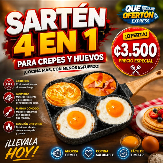 🍳🔥 SARTÉN 4 EN 1 PARA CREPES Y HUEVOS 🔥🍳
