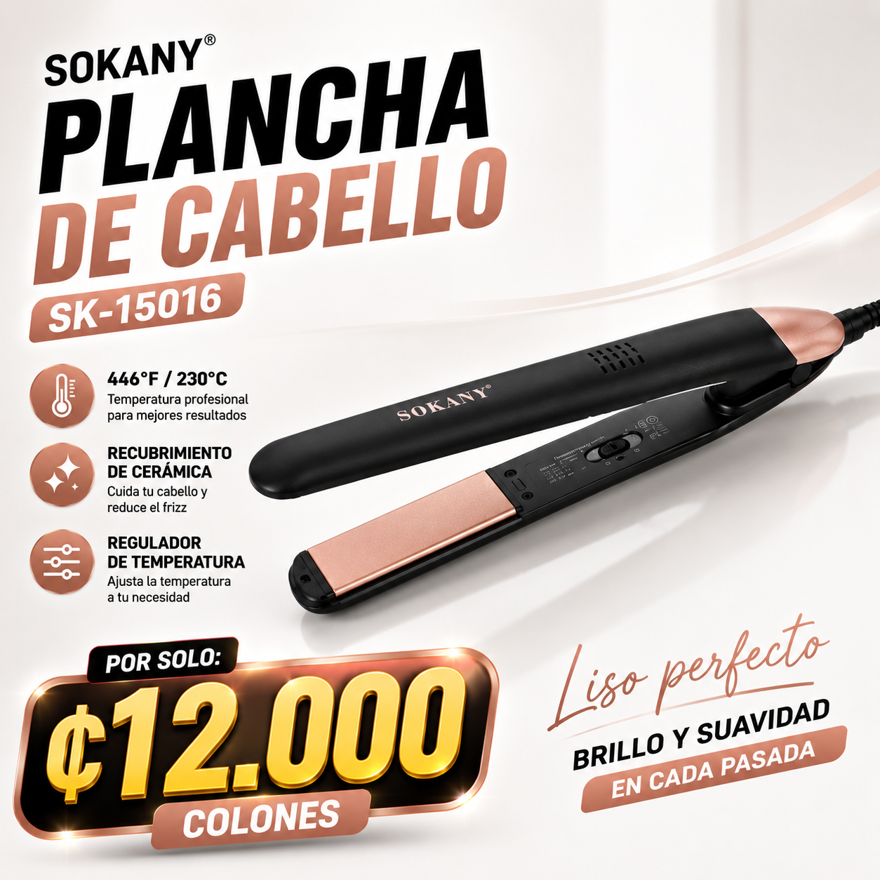 💇‍♀️ Plancha de Cabello Sokany SK-15016 🔥