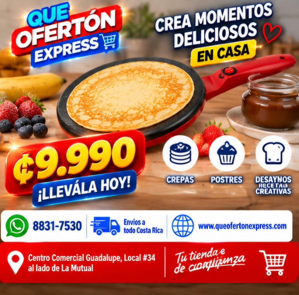 🥞⚡ CREPERA ELÉCTRICA – PRÁCTICA Y FÁCIL DE USAR