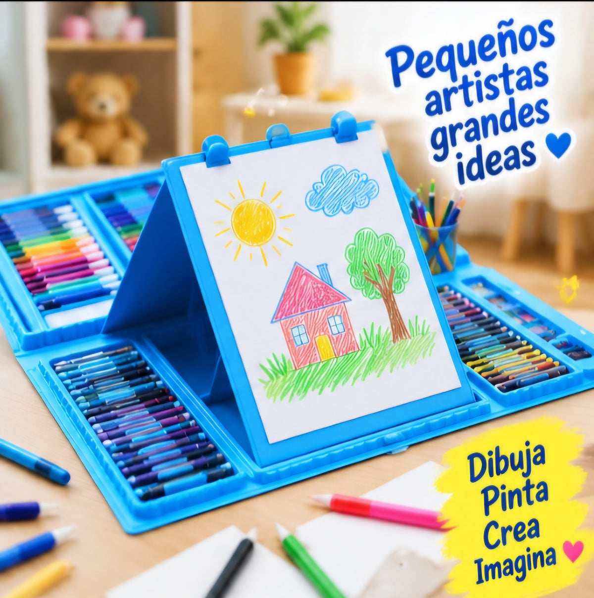 🎨 SUPER MEGA ART SET – 208 PIEZAS 🖍️✨