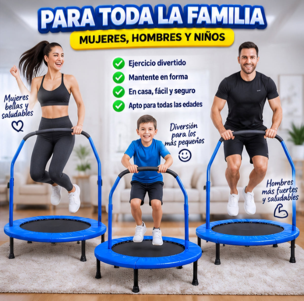 💙🤸 ¡MINI TRAMPOLÍN CON AGARRADERA! 🤸💙