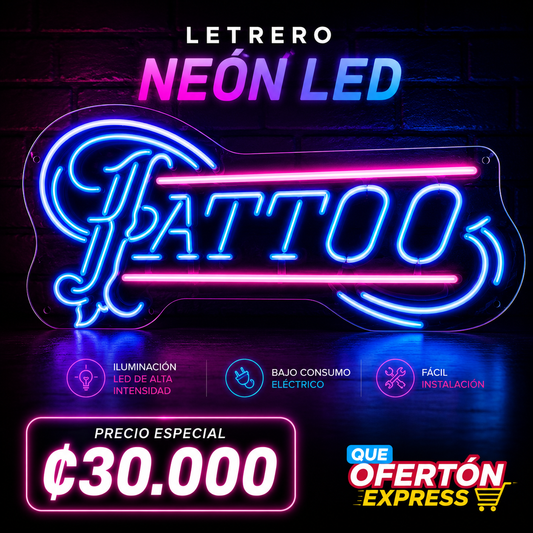Letrero Neón LED TATTOO