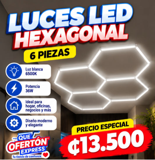 💡 LUCES LED HEXAGONALES – 6 PIEZAS