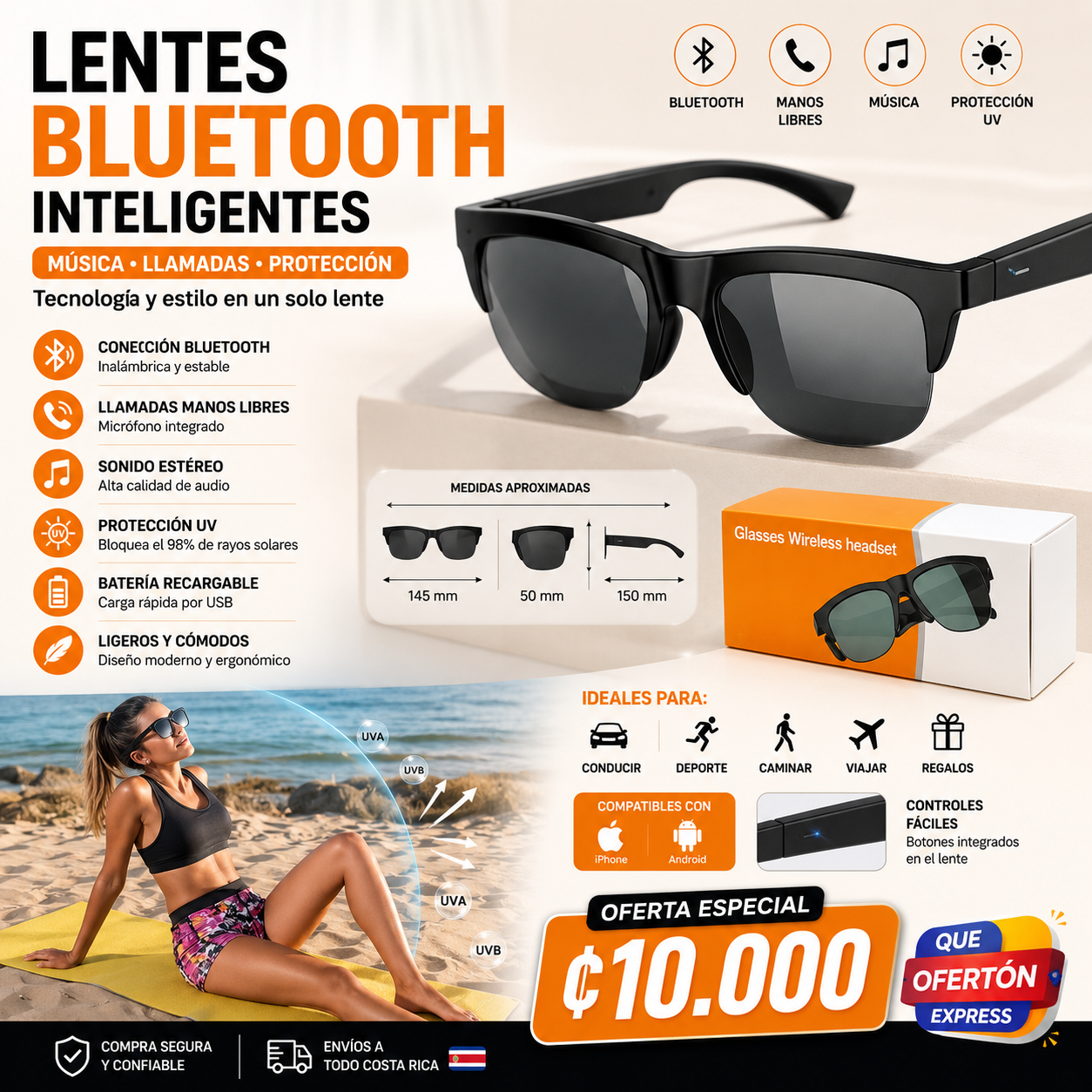 😎 VISIONBEAT™ - Gafas Inteligentes con Audio Bluetooth Integrado