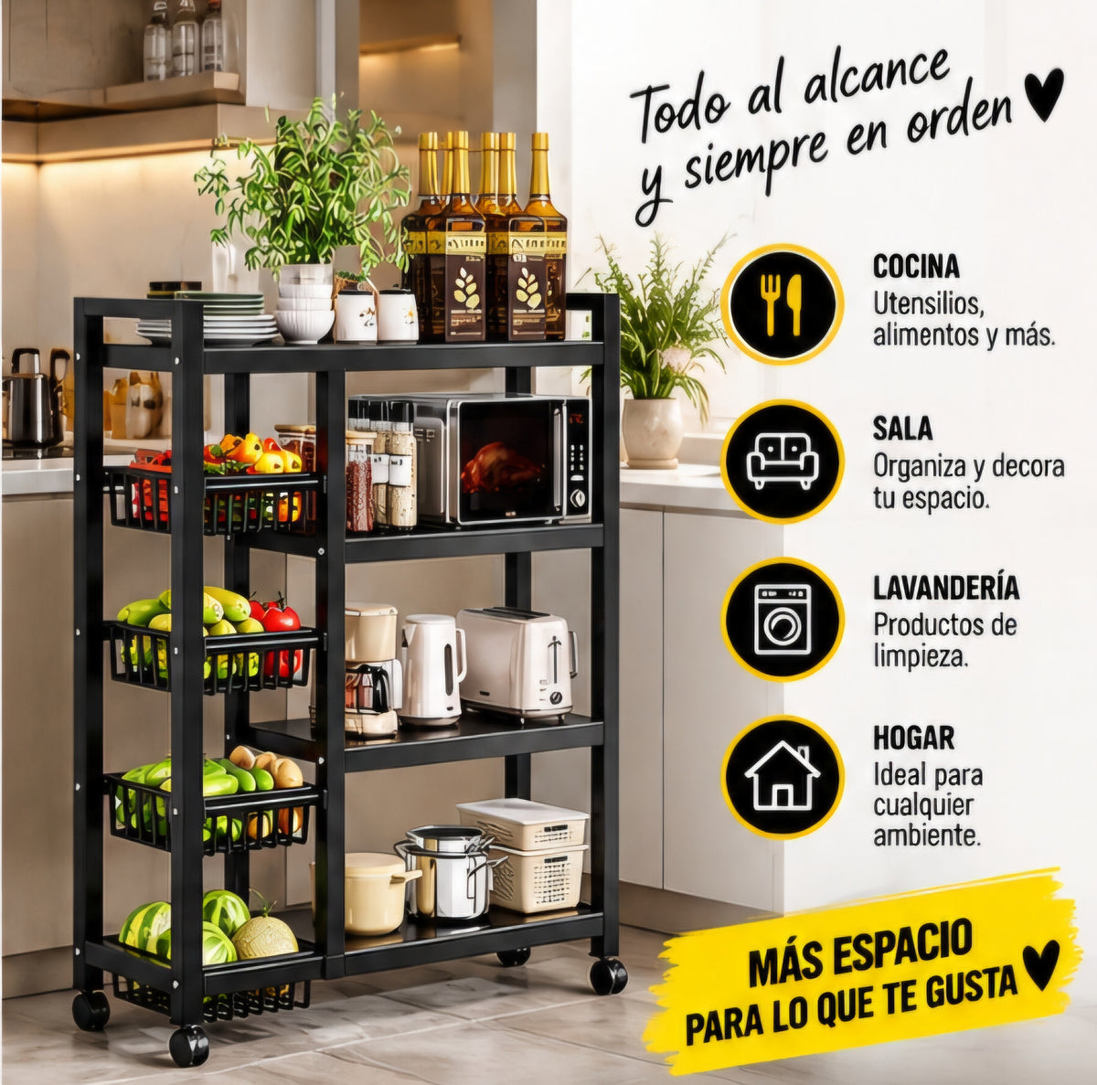 🛒✨ ORGANIZADOR MULTIUSO CON RUEDAS ✨🛒