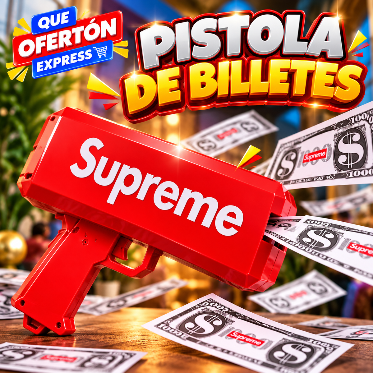 💸 PISTOLA LANZADORA DE BILLETES – CASH CANNON
