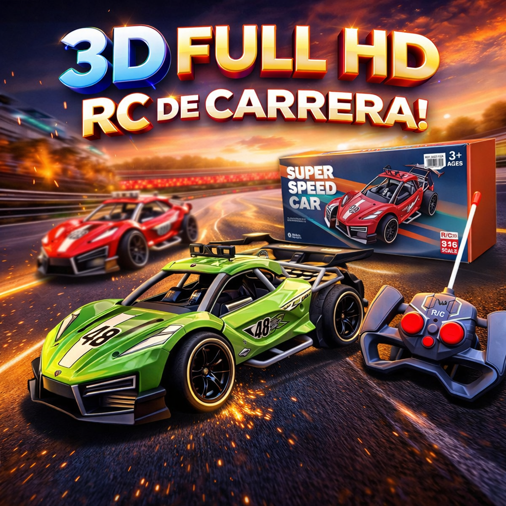 🏎️🔥 Carro de Carrera RC 3D Full HD – Súper Velocidad 🔥🏎️