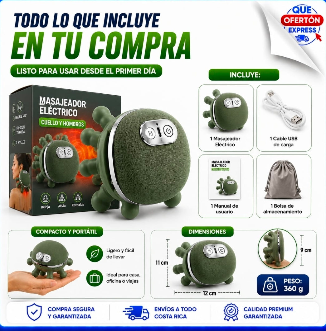 💆‍♂️ ¡MASAJEADOR TIPO MANO ELÉCTRICO INTELIGENTE PARA CUELLO Y HOMBROS! 💆‍♀️